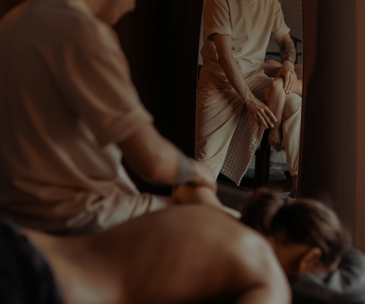 A person receives a massage