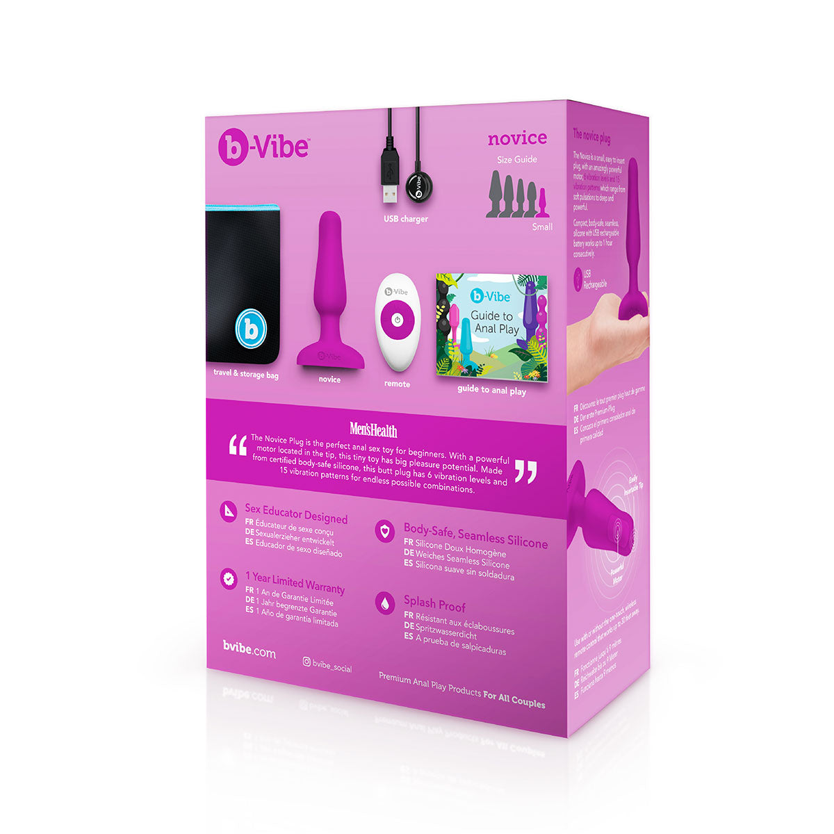 b-Vibe Novice Anal Plug - Fuchsia
