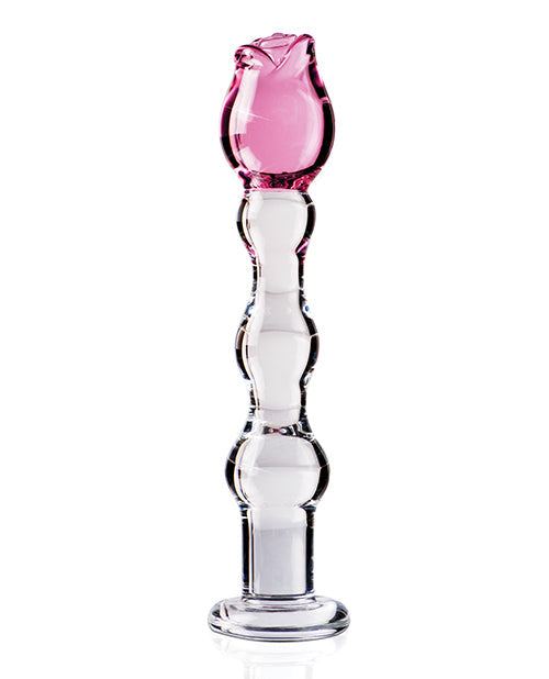 Icicles No. 12 Rose Tip Glass Massager Clear