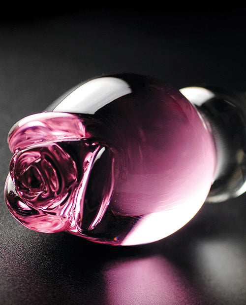 Icicles No. 12 Rose Tip Glass Massager Clear