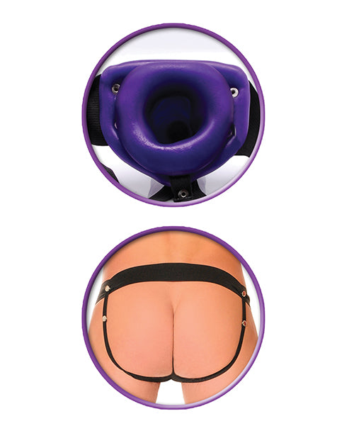 Fetish Fantasy for Him or Her Vibrating Hollow Strap-On Purple