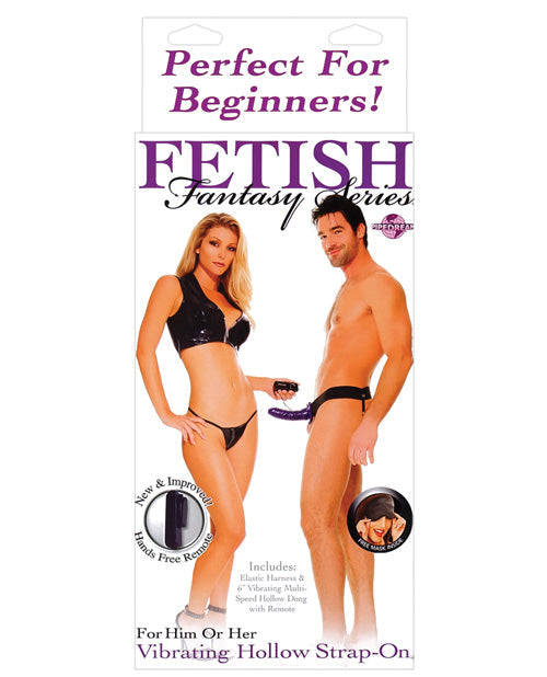 Fetish Fantasy for Him or Her Vibrating Hollow Strap-On Purple