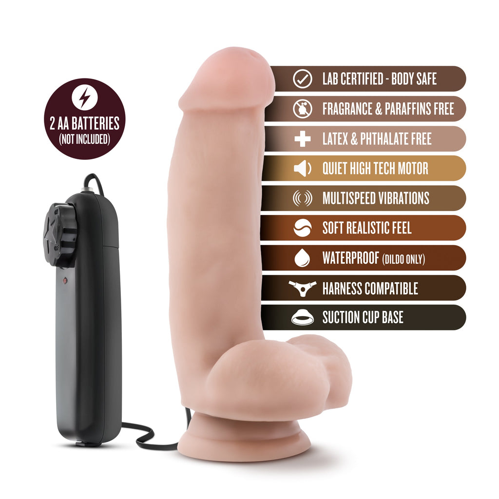 Coverboy The Quarterback 7" Vibrating Dildo - Vanilla