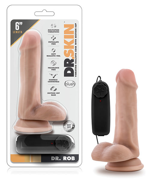 Dr. Rob 6" Vibrating Dildo - Vanilla