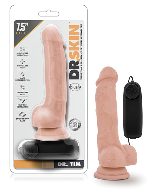 Dr. Tim 7.5" Vibrating Dildo - Vanilla