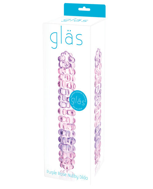 Glas Purple Rose Nubby 7 inch Glass Dildo