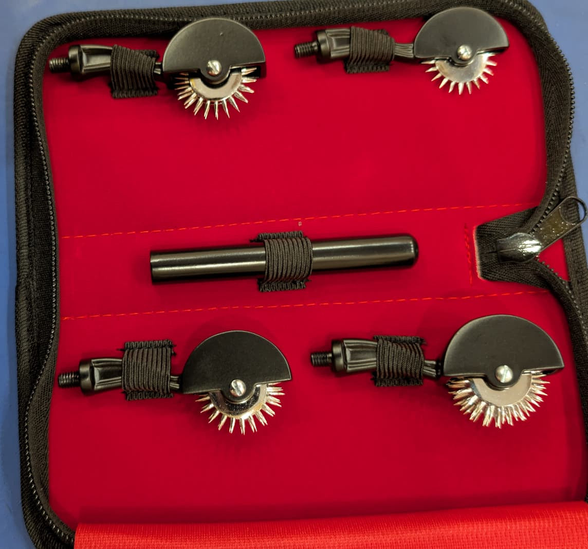 Wartenberg Wheel Multi-Head Set – 4-in-1 Kit – Pinwheel Roller – Polish or Rainbow