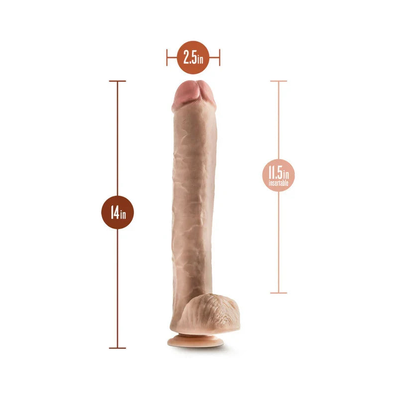 Hung Rider Bruno 14" Dildo - Flesh