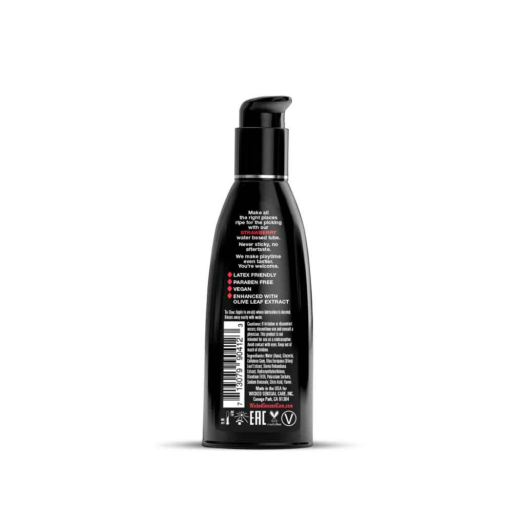 Aqua Strawberry Flavored Water Based Intimate Lubricant - 2 Fl. Oz.