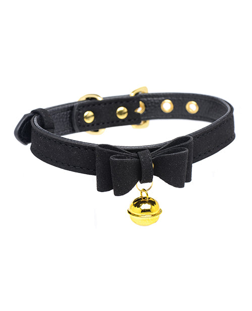 Golden Kitty Cat Bell Collar - Black/Gold