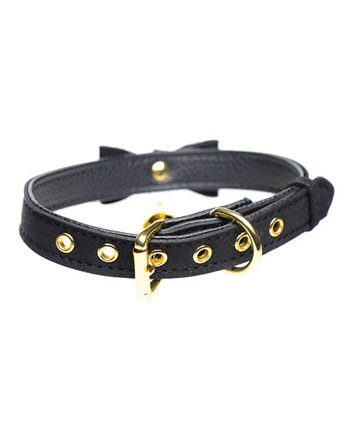 Golden Kitty Cat Bell Collar - Black/Gold