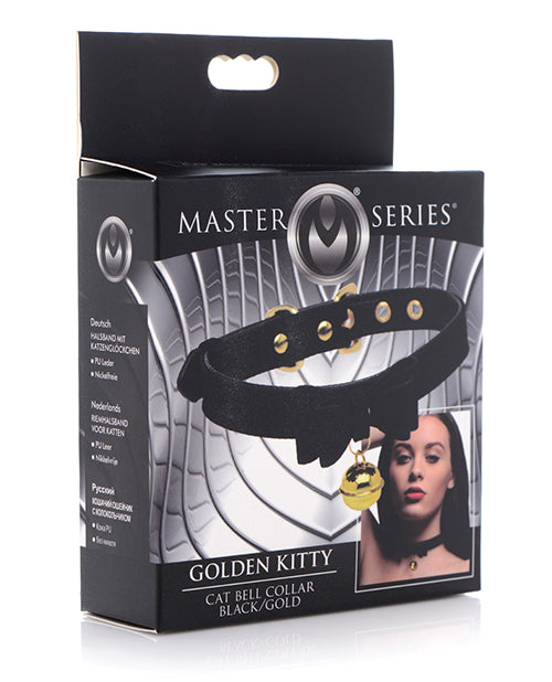 Golden Kitty Cat Bell Collar - Black/Gold