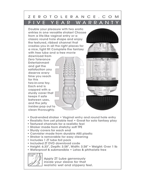 Double Decker Stroker - Black/Clear