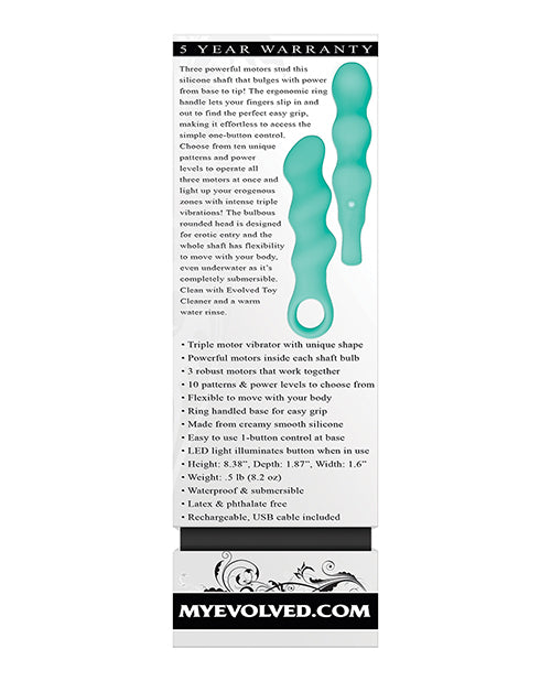 Evolved Triple Teaser Vibrator - Teal