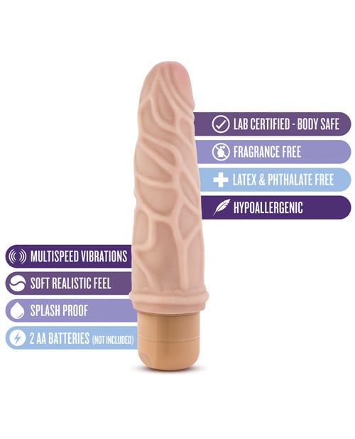 Dr. Skin Vibe 3 - 7.25" Vibrating Dildo - Beige