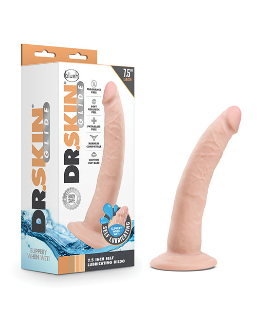 Glide 7.5" Self Lubricating Dildo - Vanilla