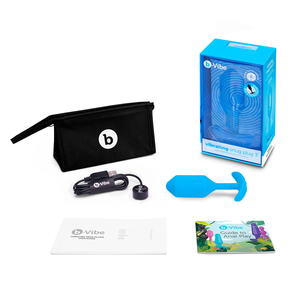 b-Vibe Vibrating Snug Plug 3 L Blue