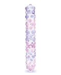 Glas 9" Purple Rose Nubby Glass Dildo