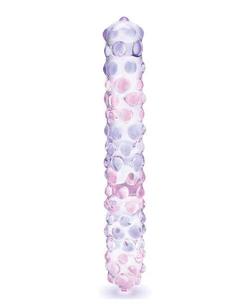 Glas 9" Purple Rose Nubby Glass Dildo