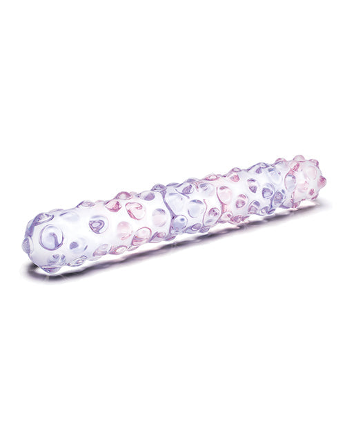 Glas 9" Purple Rose Nubby Glass Dildo