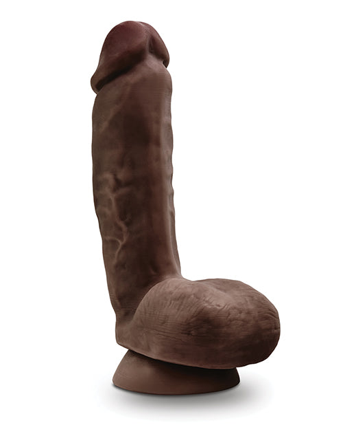 Glide 8.5" Self Lubricating Dildo with Balls - Chocolate