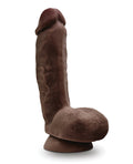 Glide 8.5" Self Lubricating Dildo with Balls - Chocolate