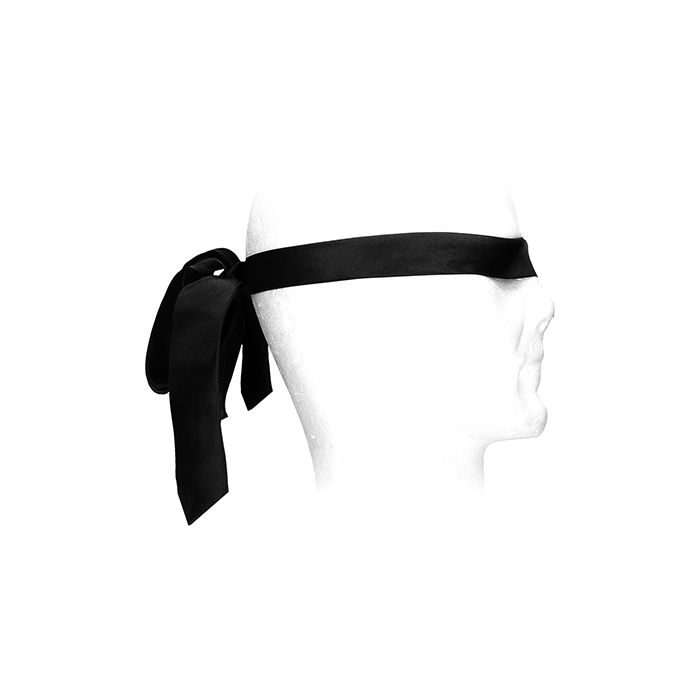 Black & White Satin Bondage Tie - Black