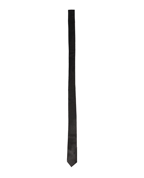 Black & White Satin Bondage Tie - Black