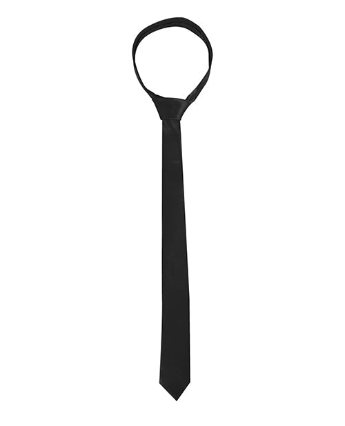 Black & White Satin Bondage Tie - Black