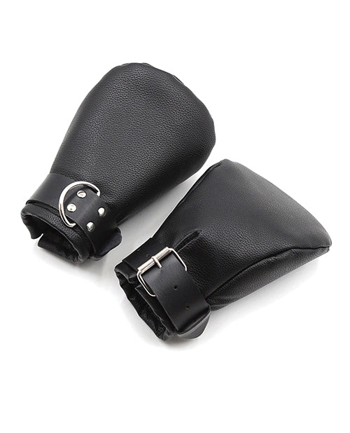 Ouch Puppy Play Lined Fist Mitts - Black