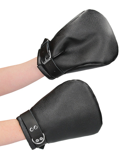 Ouch Puppy Play Lined Fist Mitts - Black