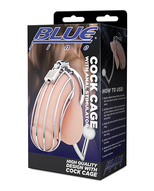 Blue Line Cock Cage Anal Stimulator