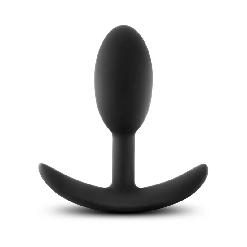 Anal Adventures Platinum Silicone Vibra Slim Plug Small - Black