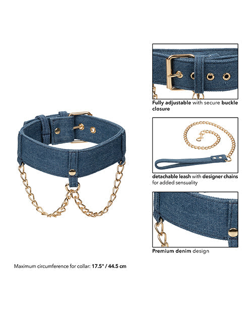Ride 'em Premium Denim Collection Collar & Leash