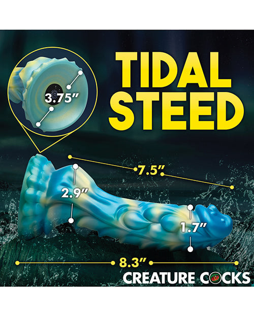 Creature Cocks Sea Stallion Vibrating Dildo - Blue/Yellow