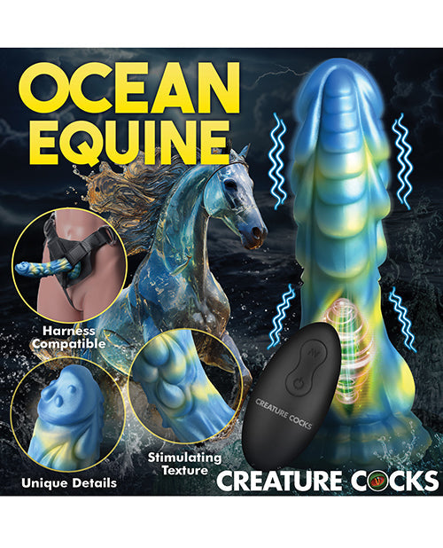 Creature Cocks Sea Stallion Vibrating Dildo - Blue/Yellow