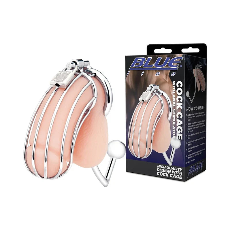 Blue Line Cock Cage Anal Stimulator