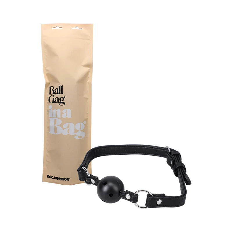 Doc Johnson Faux Leather Ball Gag In A Bag