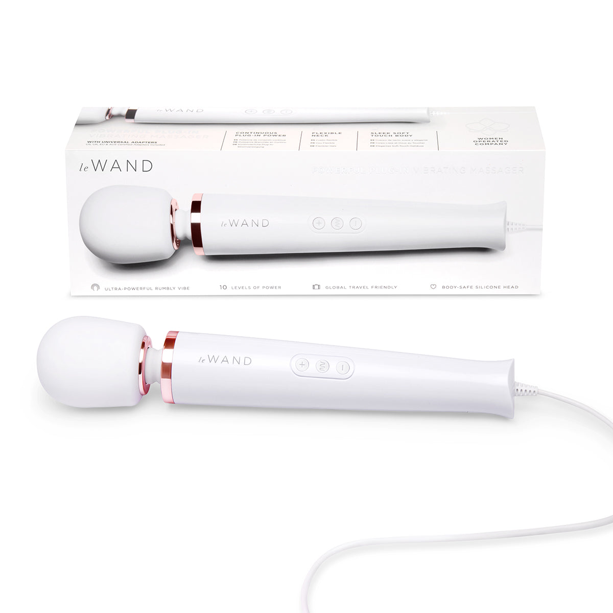 Le Wand Plug-In Vibrating Wand Massager - White