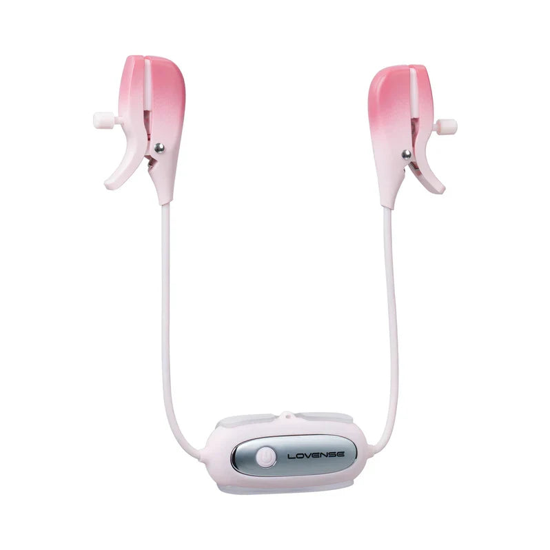 Lovense Gemini Vibrating Nipple Clamps - Pink