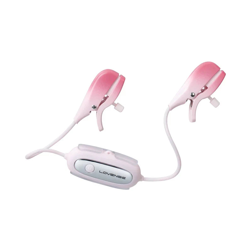 Lovense Gemini Vibrating Nipple Clamps - Pink