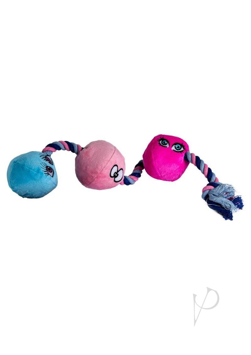 Scruffy Tug Buttons - Pink/Blue