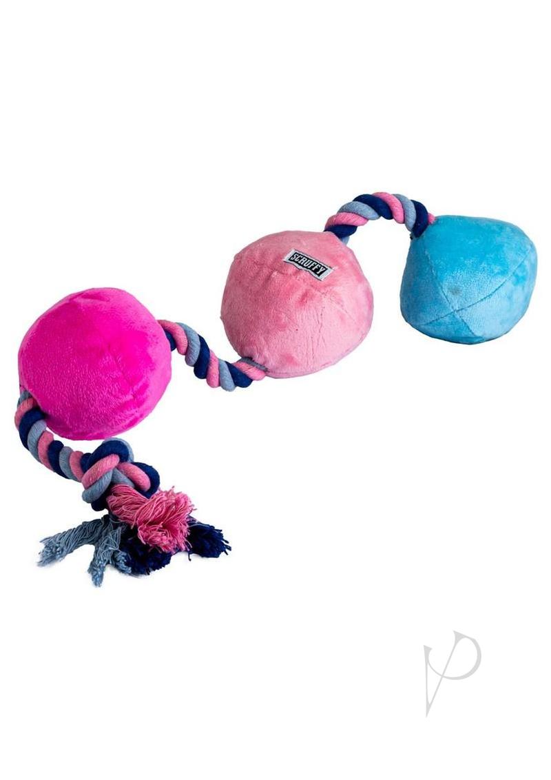 Scruffy Tug Buttons - Pink/Blue