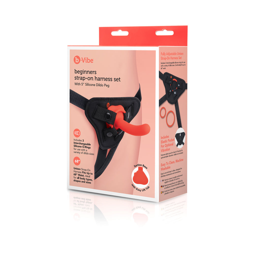 b-Vibe Beginners Strap-On Harness Set with 5 " Silicone Dildo Peg
