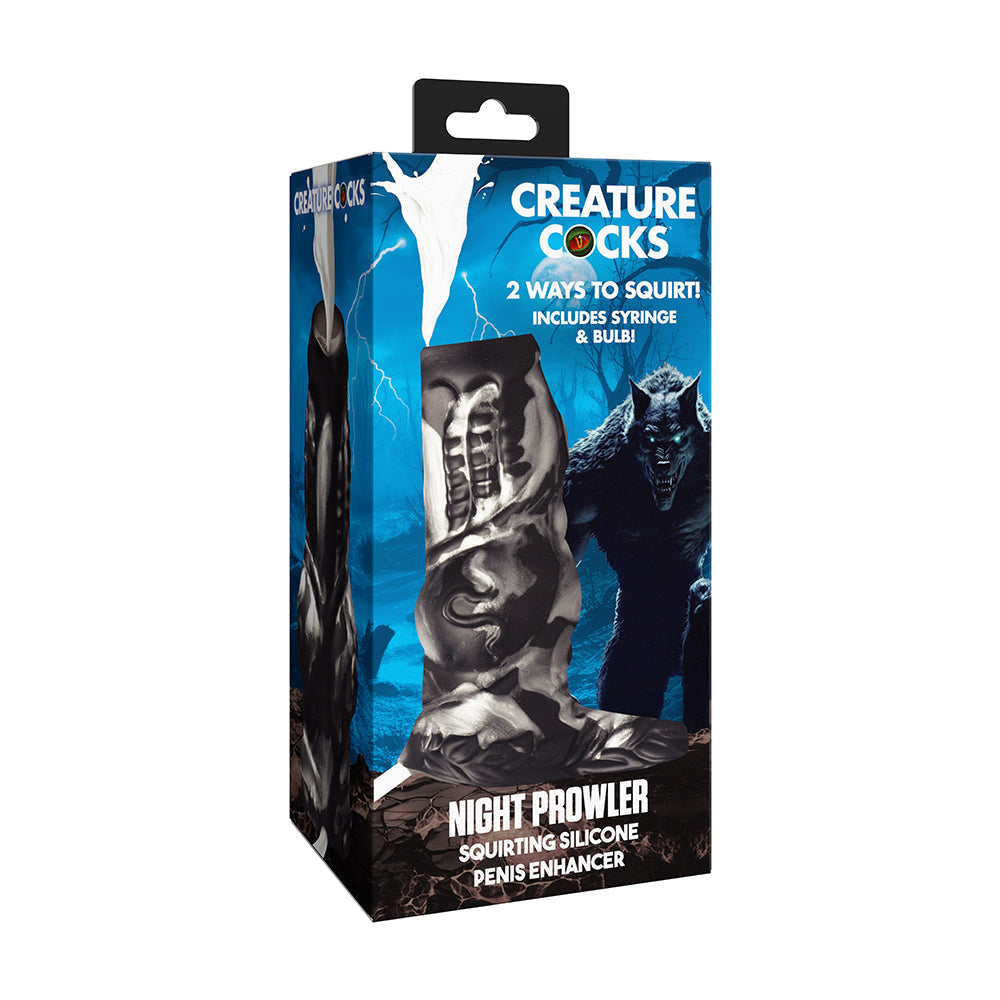 Night Prowler Squirting Silicone Penis Enhancer (Silver)