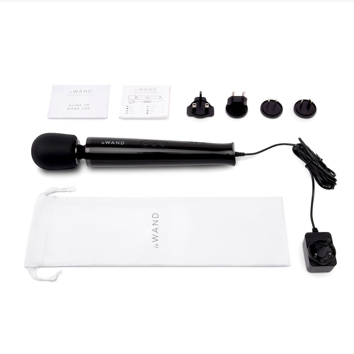 Le Wand Plug-In Vibrating Wand Massager - Black