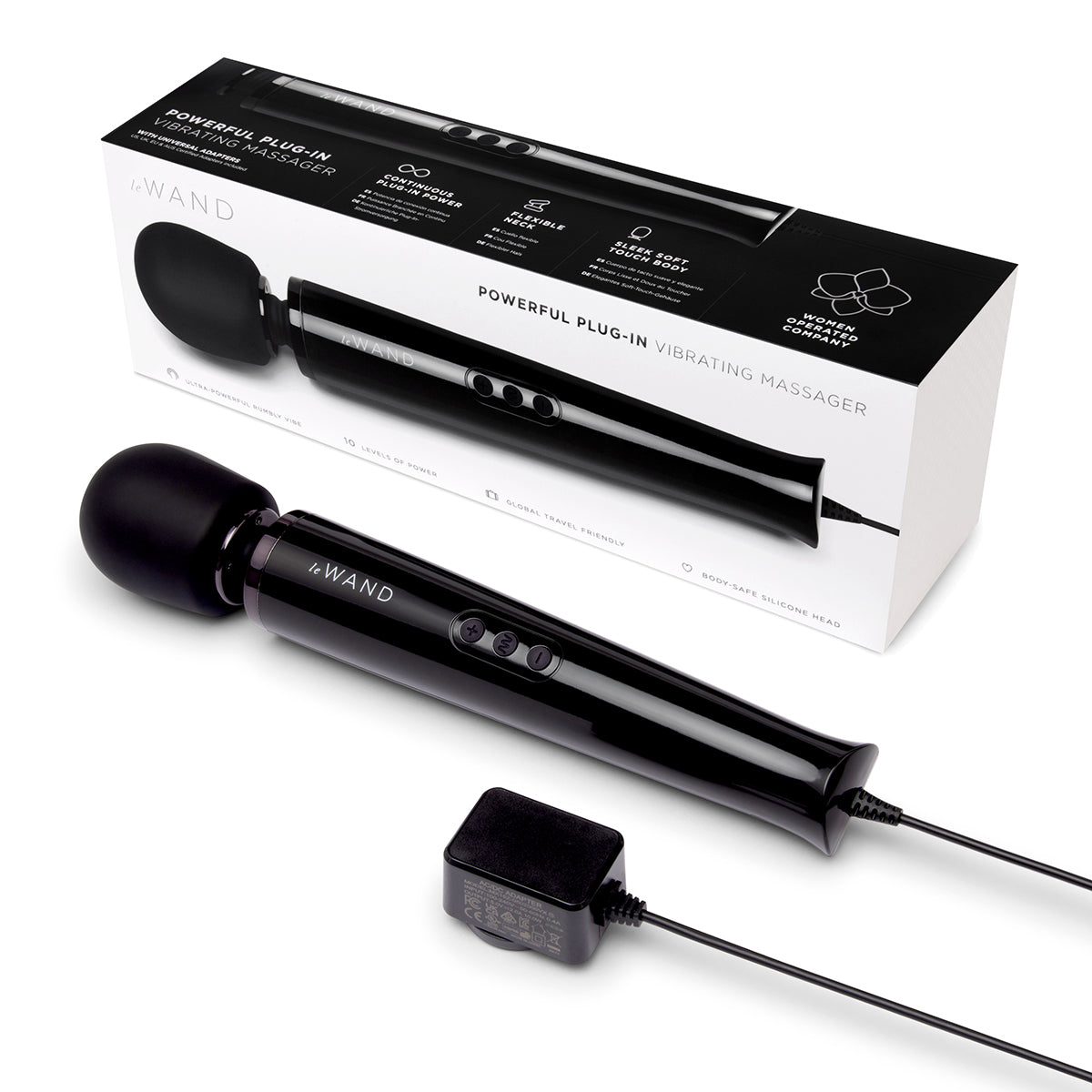 Le Wand Plug-In Vibrating Wand Massager - Black