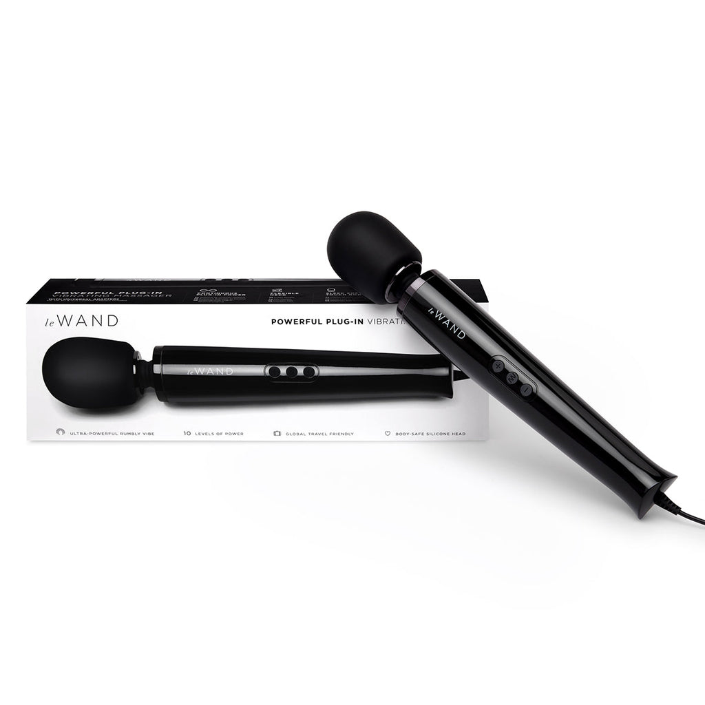 Le Wand Plug-In Vibrating Wand Massager - Black