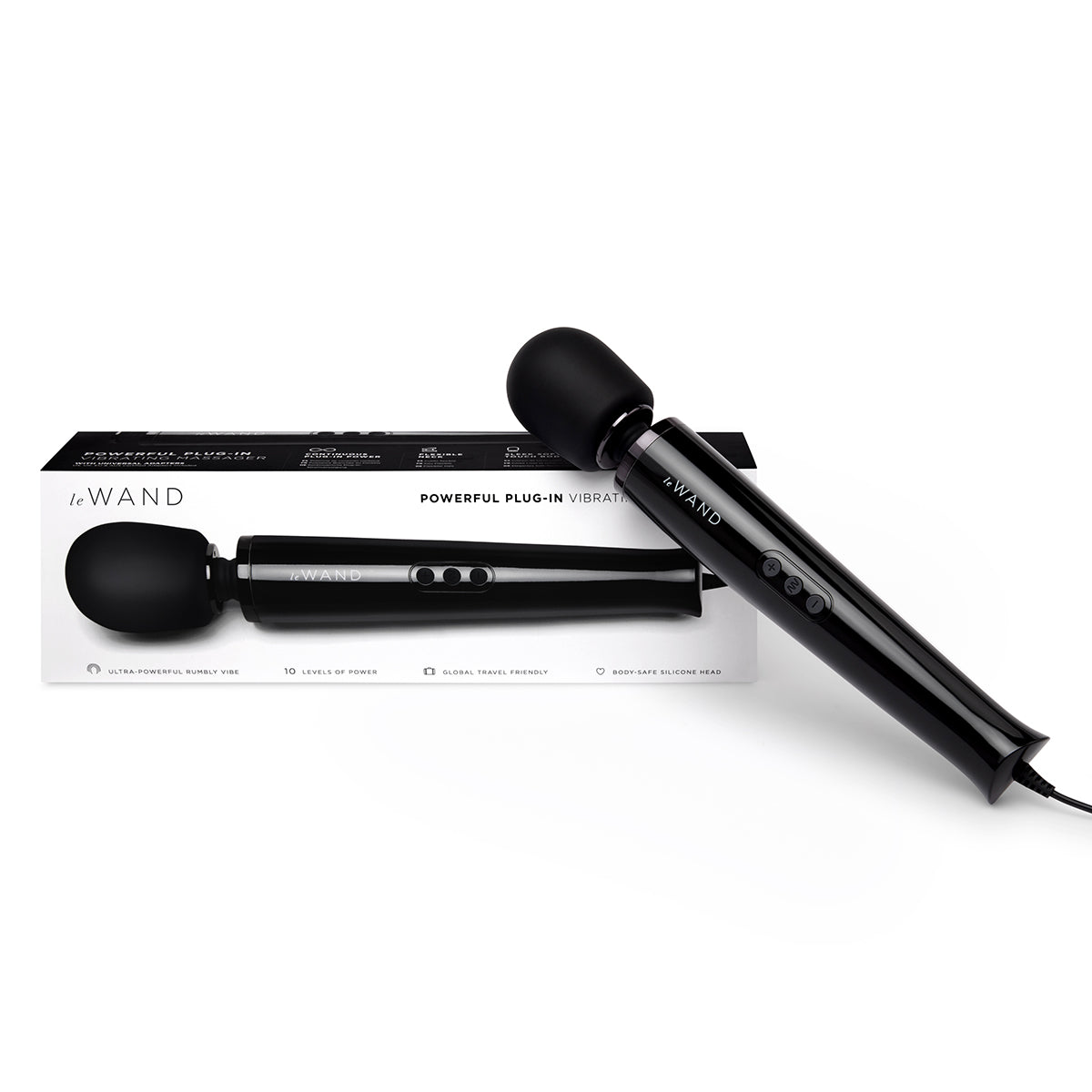 Le Wand Plug-In Vibrating Wand Massager - Black