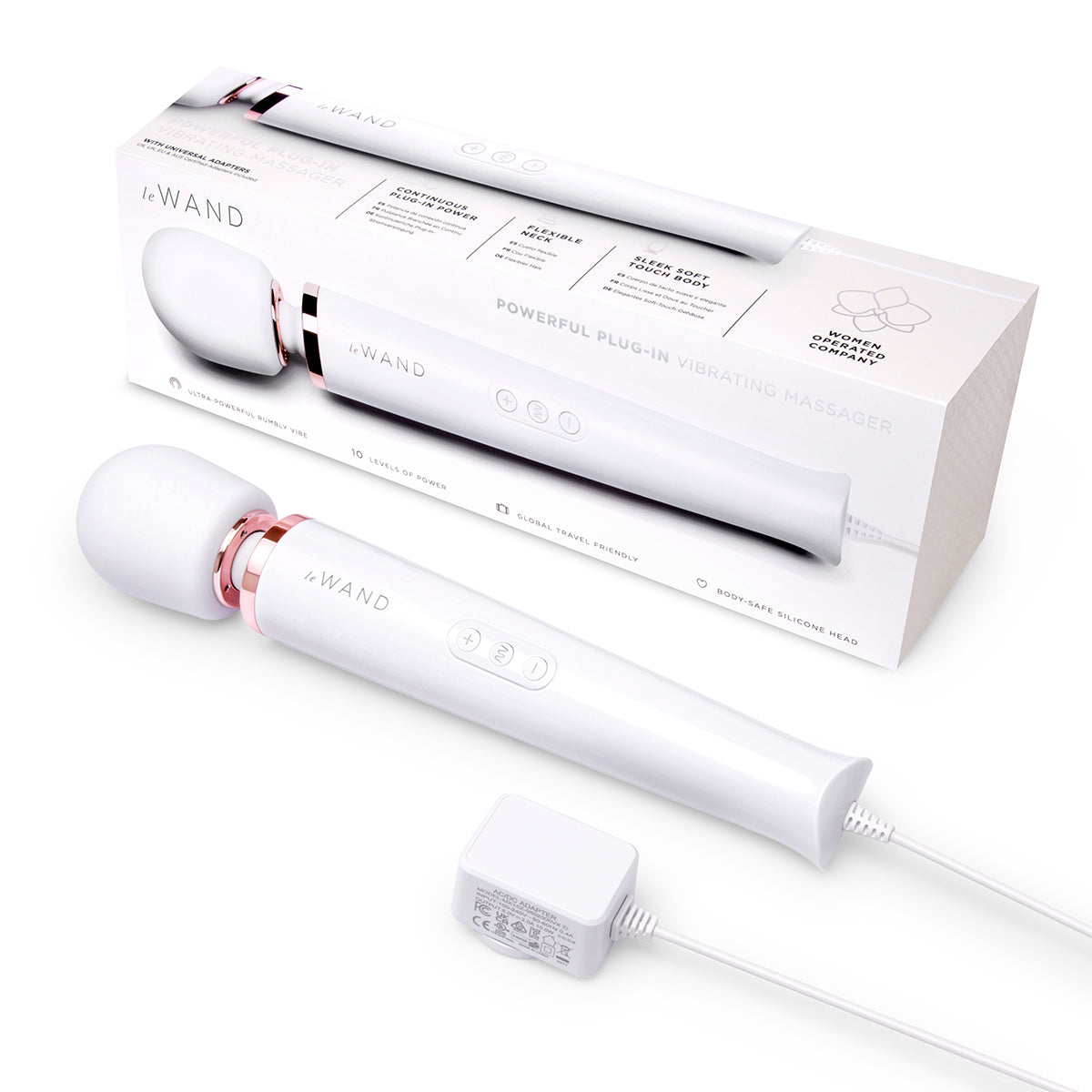 Le Wand Plug-In Vibrating Wand Massager - White
